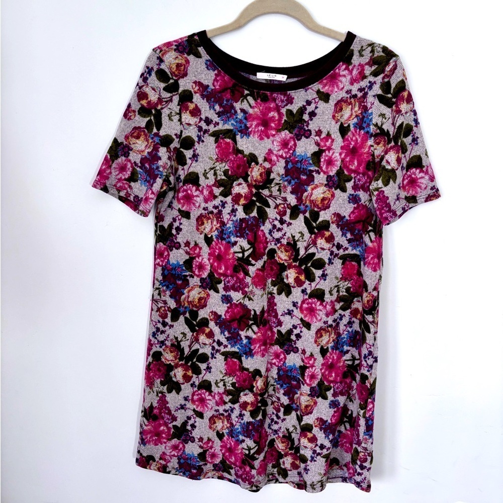 Le LisMade in USA /Le Lis Women’s Floral Print Short Sleeve Shift Dress Size M